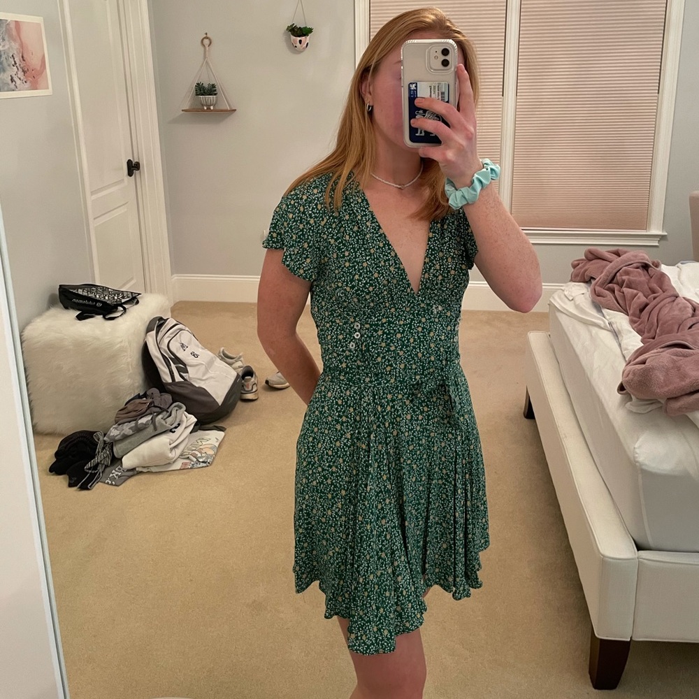 Pretty Green Floral Free People Dress